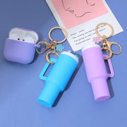 Mini Simulated Stanley Tumbler Keychain Women Girls Chapstick Holder Keyring Diy Accessories For Stanley Cup Handbag Purse Decor