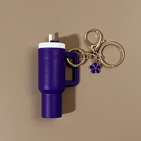 Mini Simulated Stanley Tumbler Keychain Women Girls Chapstick Holder Keyring Diy Accessories For Stanley Cup Handbag Purse Decor
