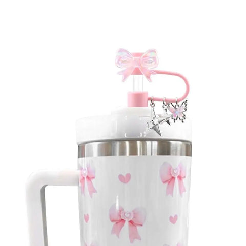 NEW Straw Cover Cap for stanley Cup Accessories Cute Stars 4PCS Toppers For Tumblers, 10mm Silicone Straw Covers for stanley