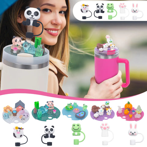 Accessories Charms Set Compatible With Stanley Tumbler 30oz/40oz, Stanley Cup Lid Accessories Charms & Silicone Straw Cover Cap