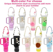 Stanley Cup Accessories Set- Water Bottle Handle Strap, Siliocne Stanley Cup Boot, Stanley Charms for Stanley Cup 40oz Tumbler