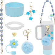 Stanley Cup Accessories Set- Water Bottle Handle Strap, Siliocne Stanley Cup Boot, Stanley Charms for Stanley Cup 40oz Tumbler