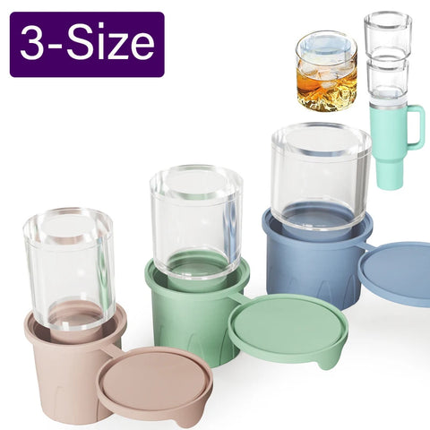 Ice Cube Tray Mold for Tumbler Stanley Cup Silicone Cylinder Ice Cube Maker Mold with Lid For 20oz 30oz 40oz kitchen tool access