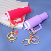 Mini Simulated Stanley Tumbler Keychain Women Girls Chapstick Holder Keyring Diy Accessories For Stanley Cup Handbag Purse Decor