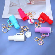 Mini Simulated Stanley Tumbler Keychain Women Girls Chapstick Holder Keyring Diy Accessories For Stanley Cup Handbag Purse Decor