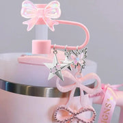 NEW Straw Cover Cap for stanley Cup Accessories Cute Stars 4PCS Toppers For Tumblers, 10mm Silicone Straw Covers for stanley