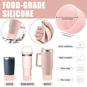 9pcs Cup Accessories for Stanley Set, 3 Spill Proof Stopper 2 Straws and Brush and 1 Flower Charm Chain Flowers Straw Cover Boot