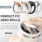 40 oz Tumbler Lid for , 2 Pack Tumbler Filp Straw Lid Replacement, Spill Proof Splash Resistant Tumbler Cover