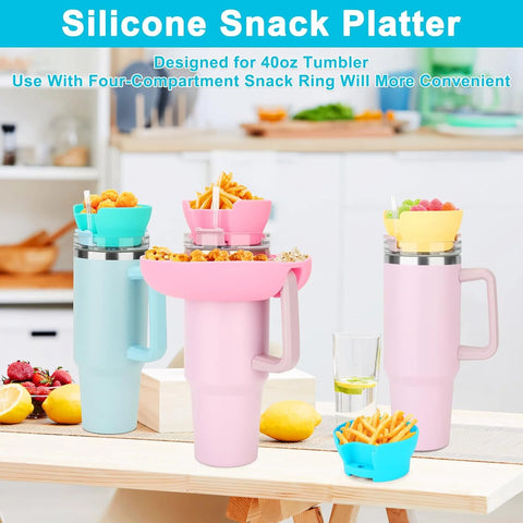 Snack Bowl for Stanley 40oz Tumbler with Handle Snack Tray With Straw Hole Stanley Tumbler Stanley Cup Snack Bowl Topper 1pcs