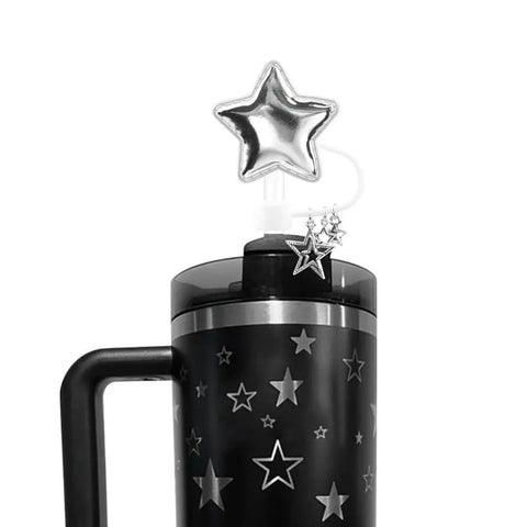 NEW Straw Cover Cap for stanley Cup Accessories Cute Stars 4PCS Toppers For Tumblers, 10mm Silicone Straw Covers for stanley