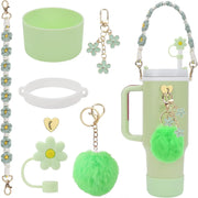 Stanley Cup Accessories Set- Water Bottle Handle Strap, Siliocne Stanley Cup Boot, Stanley Charms for Stanley Cup 40oz Tumbler