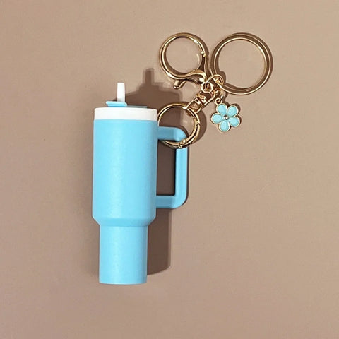 Mini Simulated Stanley Tumbler Keychain Women Girls Chapstick Holder Keyring Diy Accessories For Stanley Cup Handbag Purse Decor