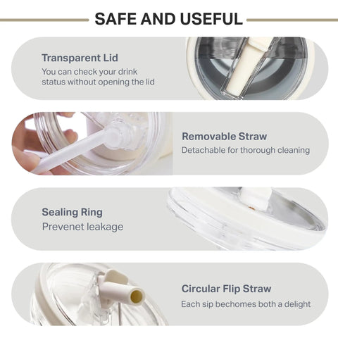 40 oz Tumbler Lid for , 2 Pack Tumbler Filp Straw Lid Replacement, Spill Proof Splash Resistant Tumbler Cover