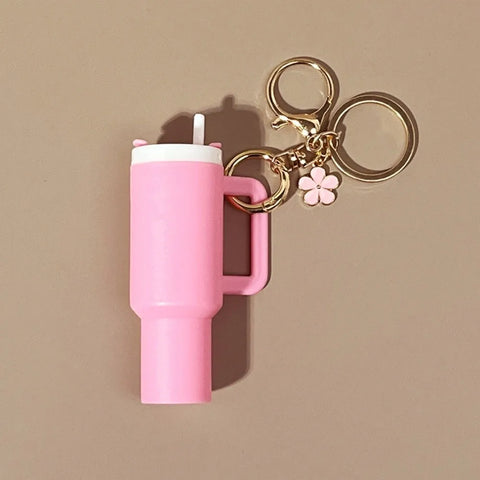 Mini Simulated Stanley Tumbler Keychain Women Girls Chapstick Holder Keyring Diy Accessories For Stanley Cup Handbag Purse Decor