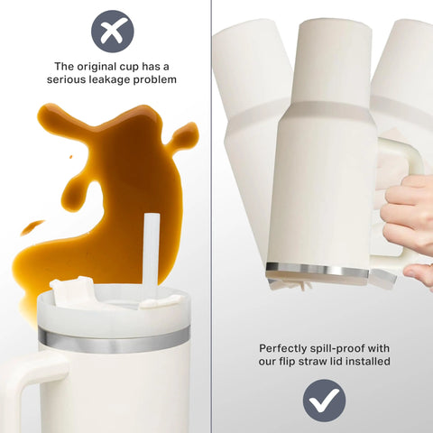 40 oz Tumbler Lid for , 2 Pack Tumbler Filp Straw Lid Replacement, Spill Proof Splash Resistant Tumbler Cover